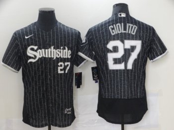 MLB White Sox Southside Black 27 Lucas Giolito 2021 City Connect Flexbase Men Jersey