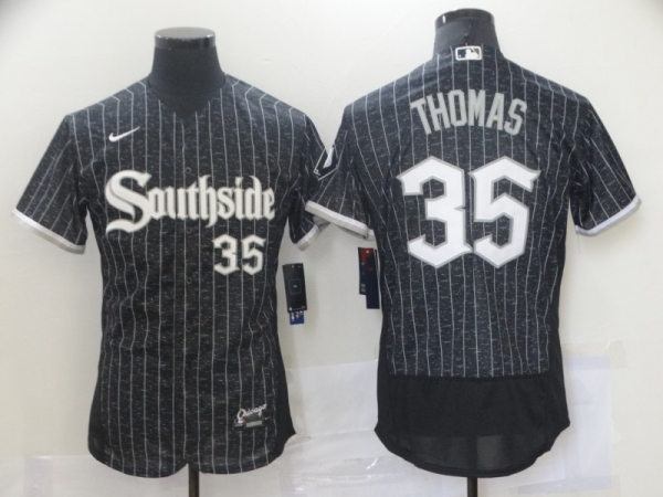 MLB White Sox 35 Frank Thomas Southside 2021 New City Connect Flexbase Men Jersey