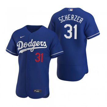 Men's Los Angeles Dodgers Max Scherzer Nike Royal Authentic Alternate Jersey