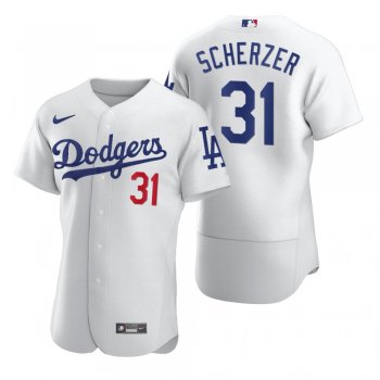 Men's Los Angeles Dodgers Max Scherzer Nike White Authentic Home Jersey