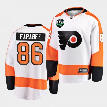 Philadelphia Flyers Joel Farabee 2021 East Division Patch White Jersey Away