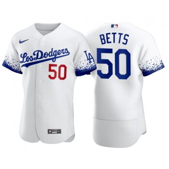 Los Angeles Dodgers Mookie Betts 2021 City Connect White #50 Jersey Reverse Rare