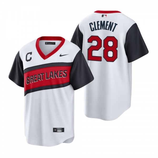 Men's Cleveland Indians Ernie Clement Nike White 2021 Little League Classic Home Replica Jersey