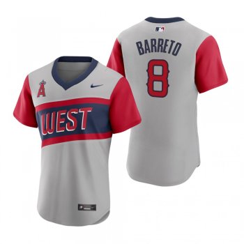 Men's Los Angeles Angels Franklin Barreto Nike Gray 2021 Little League Classic Road Authentic Jersey