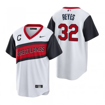 Men's Cleveland Indians Franmil Reyes Nike White 2021 Little League Classic Home Replica Jersey