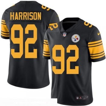 Men's Pittsburgh Steelers #92 James Harrison Black 2016 Color Rush Stitched NFL Nike Limited Jersey NFL