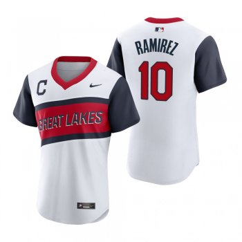 Men's Cleveland Indians Harold Ramirez Nike White 2021 Little League Classic Home Authentic Jersey