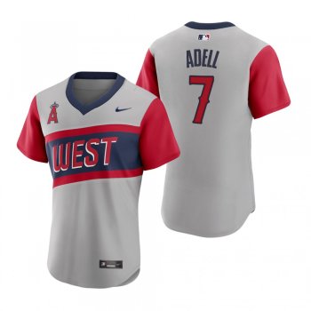 Men's Los Angeles Angels Jo Adell Nike Gray 2021 Little League Classic Road Authentic Jersey