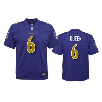 Youth Baltimore Ravens Patrick Queen Purple Color Rush Game Jersey