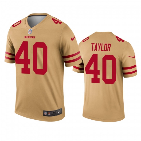 San Francisco 49ers Jamar Taylor Gold Inverted Legend Jersey