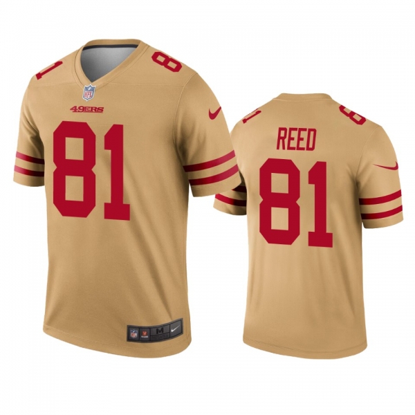 San Francisco 49ers Jordan Reed Gold Inverted Legend Jersey