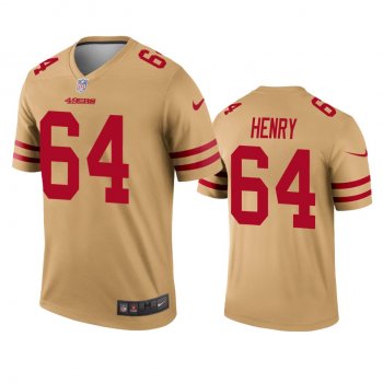 San Francisco 49ers Willie Henry Gold Inverted Legend Jersey