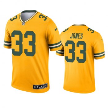 Green Bay Packers Aaron Jones Gold 2021 Inverted Legend Jersey