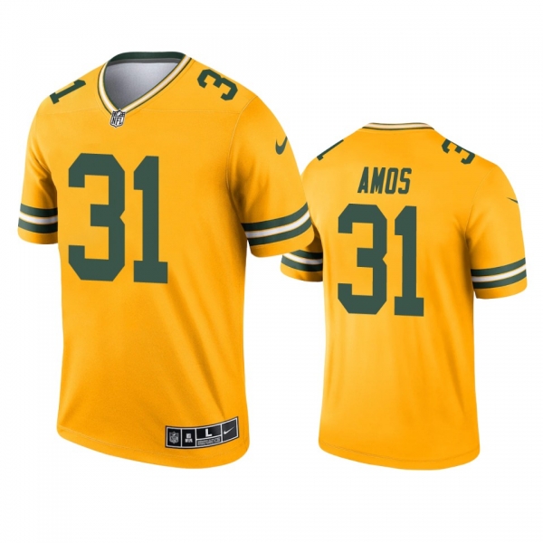 Green Bay Packers Adrian Amos Gold 2021 Inverted Legend Jersey