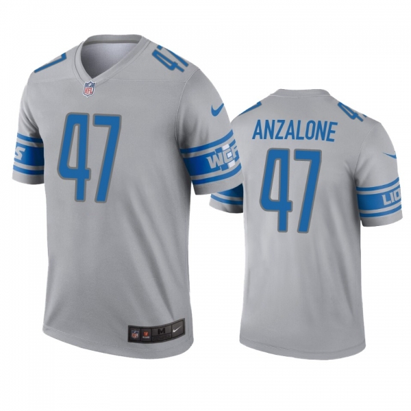 Detroit Lions Alex Anzalone Gray Inverted Legend Jersey