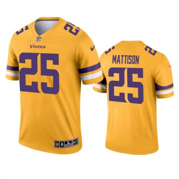 Minnesota Vikings Alexander Mattison Gold 2021 Inverted Legend Jersey