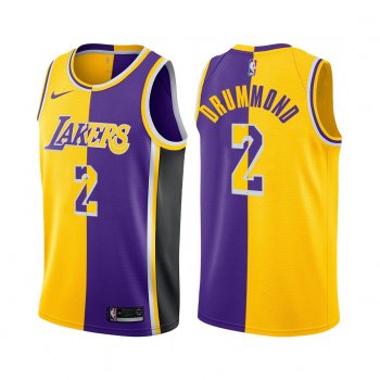 Los Angeles Lakers Andre Drummond Split Edition Gold Purple Jersey 2021 Trade