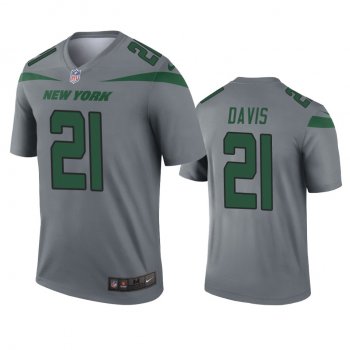 New York Jets Ashtyn Davis Gray Inverted Legend Jersey