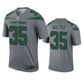 New York Jets Austin Walter Gray Inverted Legend Jersey