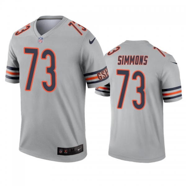 Chicago Bears Lachavious Simmons Silver Inverted Legend Jersey