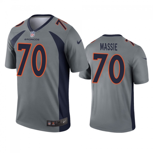 Denver Broncos Bobby Massie Gray Inverted Legend Jersey