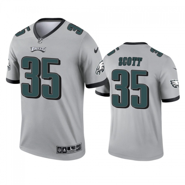 Philadelphia Eagles Boston Scott Silver 2021 Inverted Legend Jersey