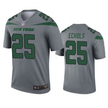 New York Jets Brandin Echols Gray Inverted Legend Jersey