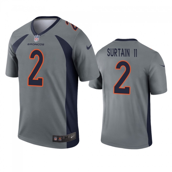 Denver Broncos Patrick Surtain II Gray Inverted Legend Jersey