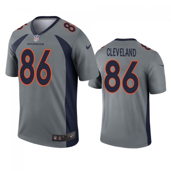 Denver Broncos Tyrie Cleveland Gray Inverted Legend Jersey