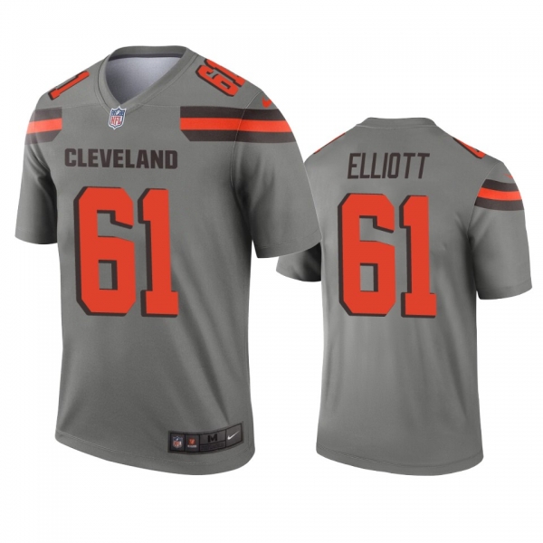 Cleveland Browns Jordan Elliott Gray Inverted Legend Jersey