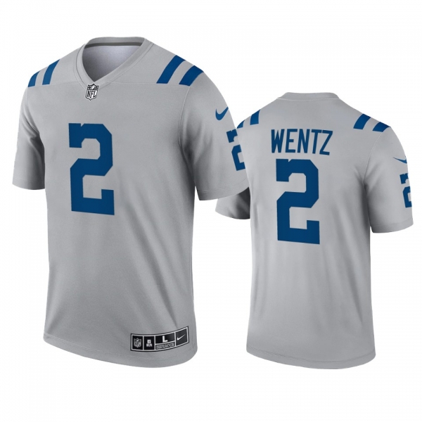 Indianapolis Colts Carson Wentz Gray 2021 Inverted Legend Jersey