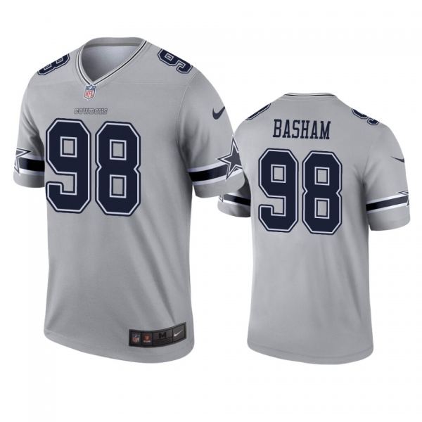 Dallas Cowboys Tarell Basham Gray Inverted Legend Jersey