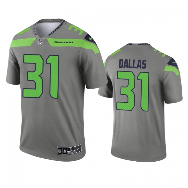 Seattle Seahawks DeeJay Dallas Steel 2021 Inverted Legend Jersey