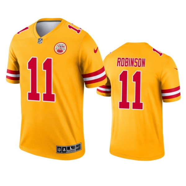 Kansas City Chiefs Demarcus Robinson Yellow 2021 Inverted Legend Jersey