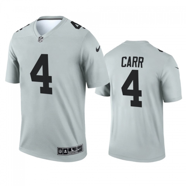 Las Vegas Raiders Derek Carr Silver 2021 Inverted Legend Jersey