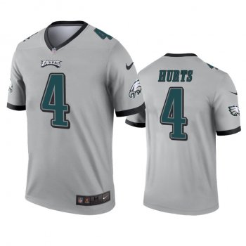 Philadelphia Eagles Jalen Hurts Silver Inverted Legend Jersey