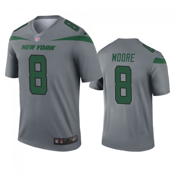 New York Jets Elijah Moore Gray Inverted Legend Jersey