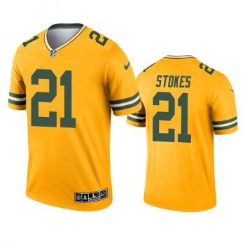 Green Bay Packers Eric Stokes Gold 2021 Inverted Legend Jersey