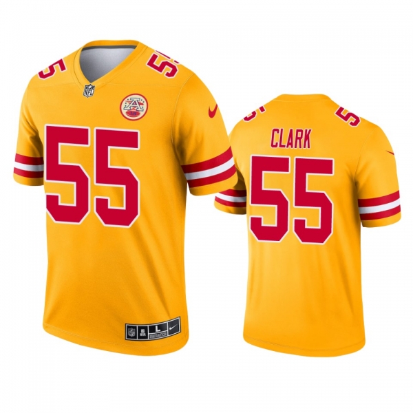 Kansas City Chiefs Frank Clark Yellow 2021 Inverted Legend Jersey