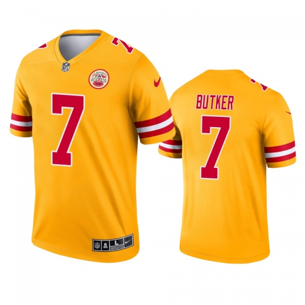 Kansas City Chiefs Harrison Butker Yellow 2021 Inverted Legend Jersey