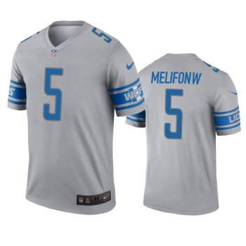 Detroit Lions Ifeatu Melifonwu Gray Inverted Legend Jersey