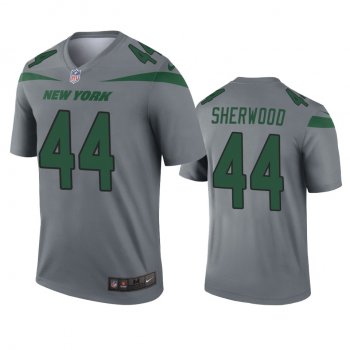 New York Jets Jamien Sherwood Gray Inverted Legend Jersey