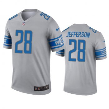 Detroit Lions Jermar Jefferson Gray Inverted Legend Jersey