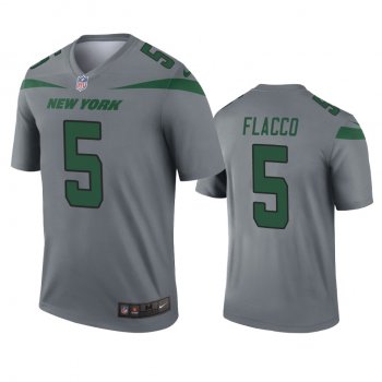 New York Jets Joe Flacco Gray Inverted Legend Jersey