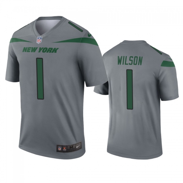 New York Jets Zach Wilson Gray Inverted Legend Jersey