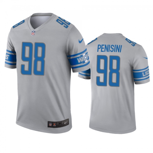 Detroit Lions John Penisini Gray Inverted Legend Jersey