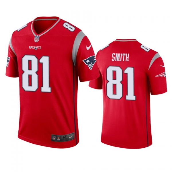 New England Patriots Jonnu Smith Red Inverted Legend Jersey