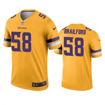 Minnesota Vikings Jordan Brailford Gold Inverted Legend Jersey