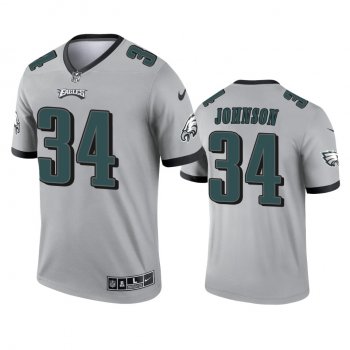 Philadelphia Eagles Kerryon Johnson Silver 2021 Inverted Legend Jersey