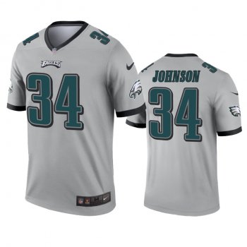 philadelphia Eagles Kerryon Johnson Silver Inverted Legend Jersey